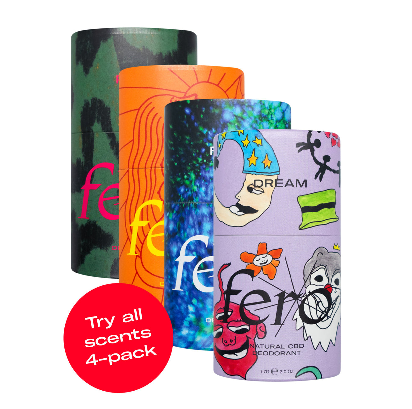 PLAY, EASE, FREE & DREAM, 4-PACK